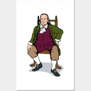 Benjamin Franklin Sitting Retro Posters and Art